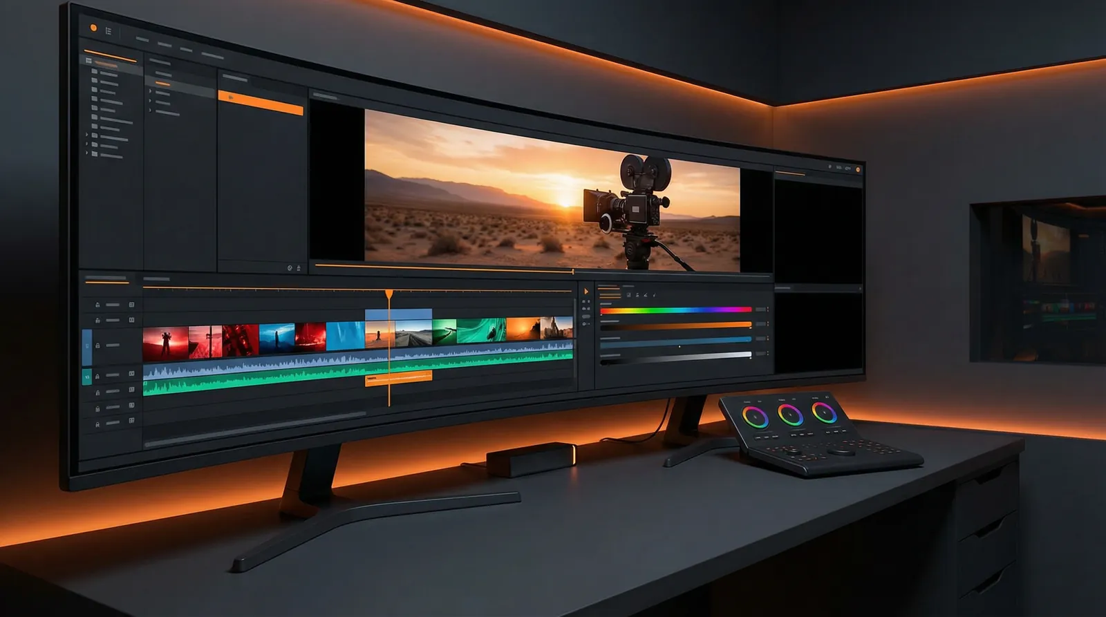 水果派 专业视频剪辑工作台界面